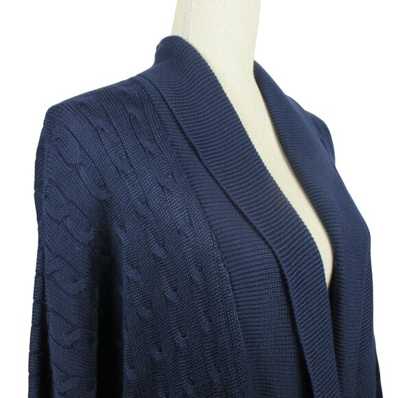 Lauren Ralph Lauren Women's Cotton Blend Cable Knit Open Cardigan Size 1X $195 - Picture 4 of 8